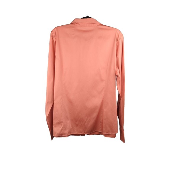 TALBOTS Haberdashery Button Down Top Pink Long Slv Stretch Cotton Sateen 20 - Picture 4 of 7